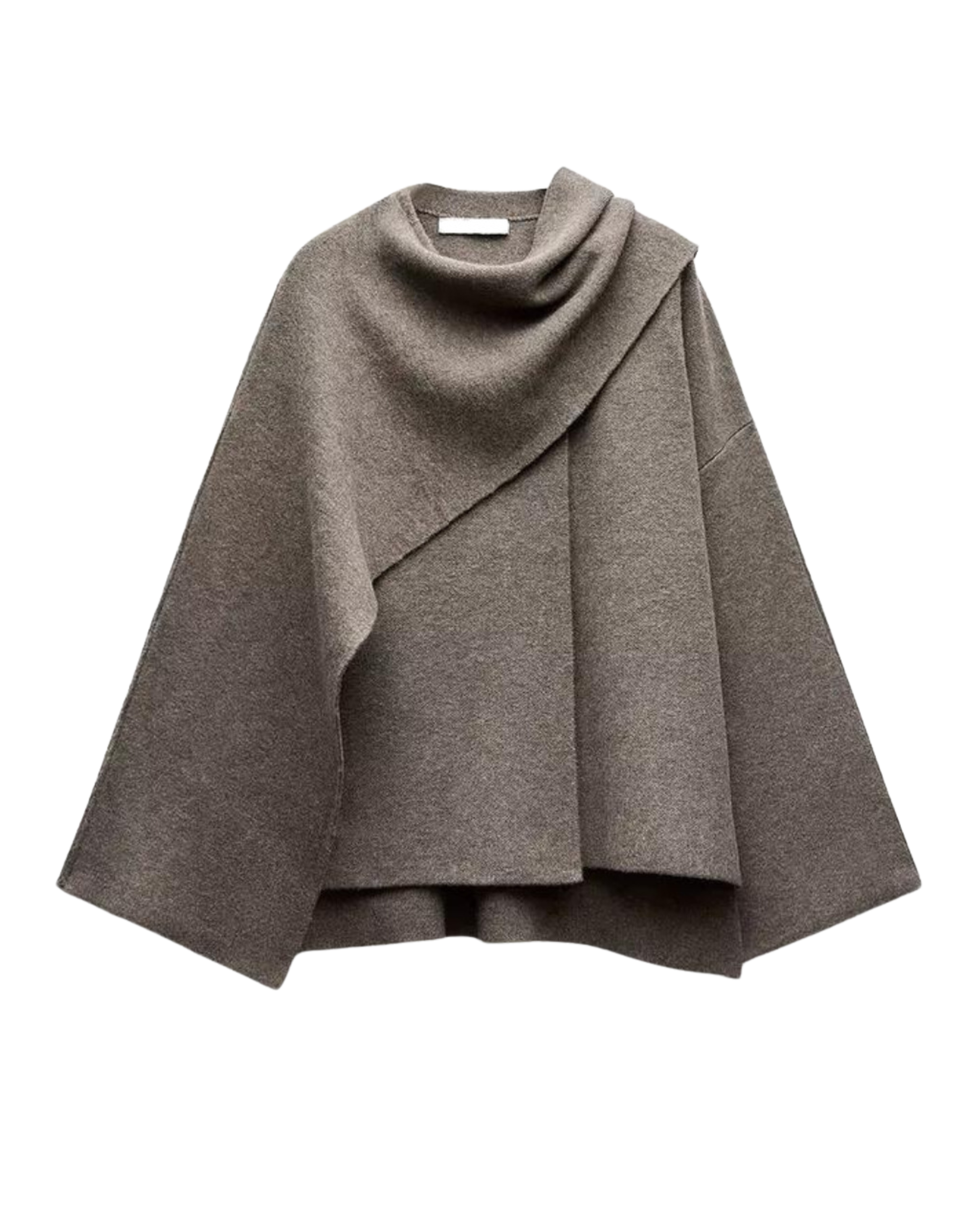 Emma Poncho Damskie – Asymetryczne z Wełny, Eleganckie i Idealne na Zimowe Ogrzanie
