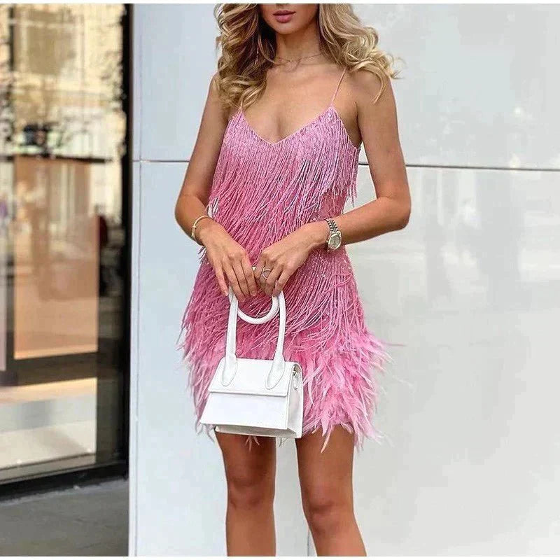 Samantha Sukienka Koktajlowa Damska – Dopasowana Sukienka z Cekinami i Eleganckim Krojem na Uroczyste Okazje