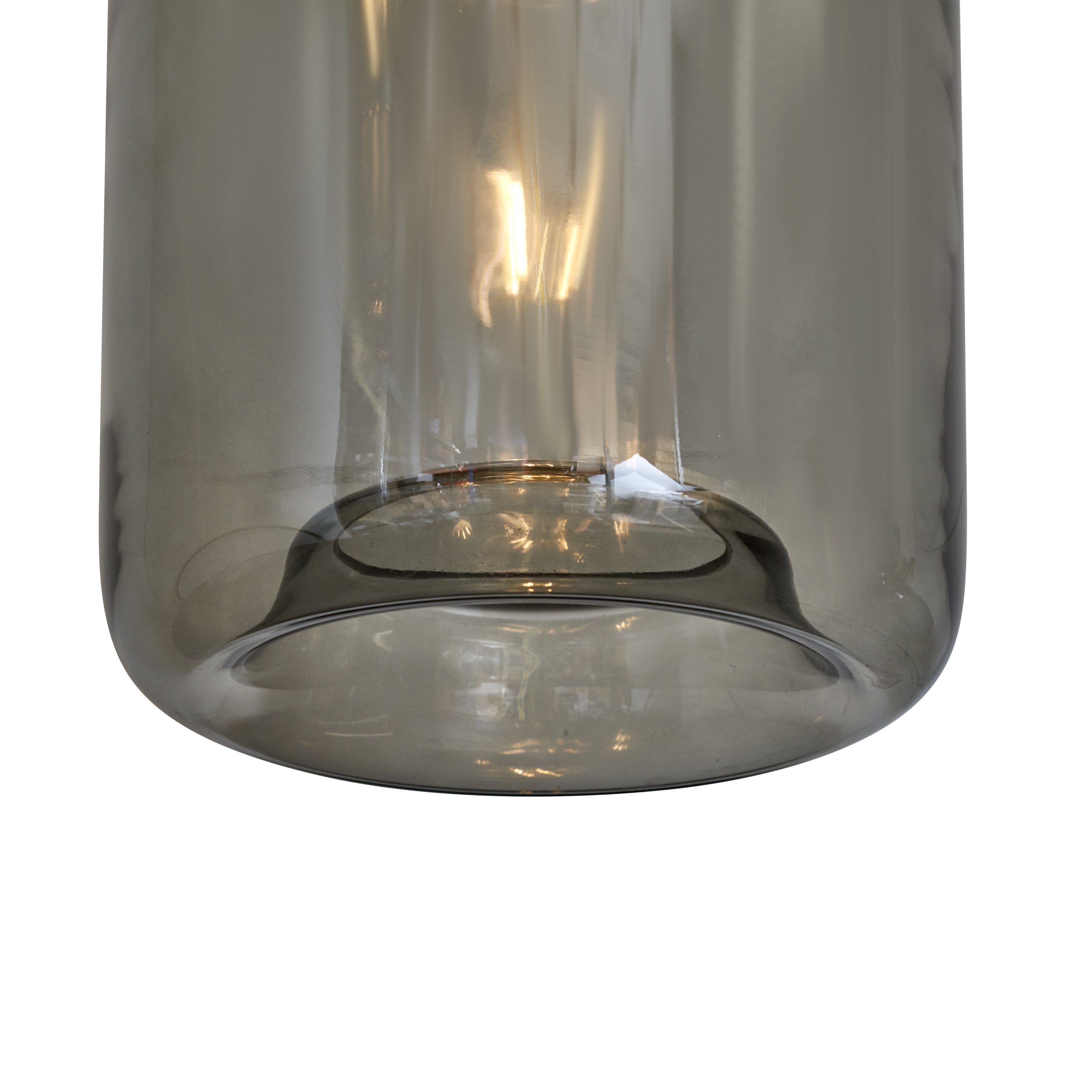 Lampa Wisząca 5-Punktowa Szklane Klosze Dymione Czarna Industrialna LED Salon Jadalnia