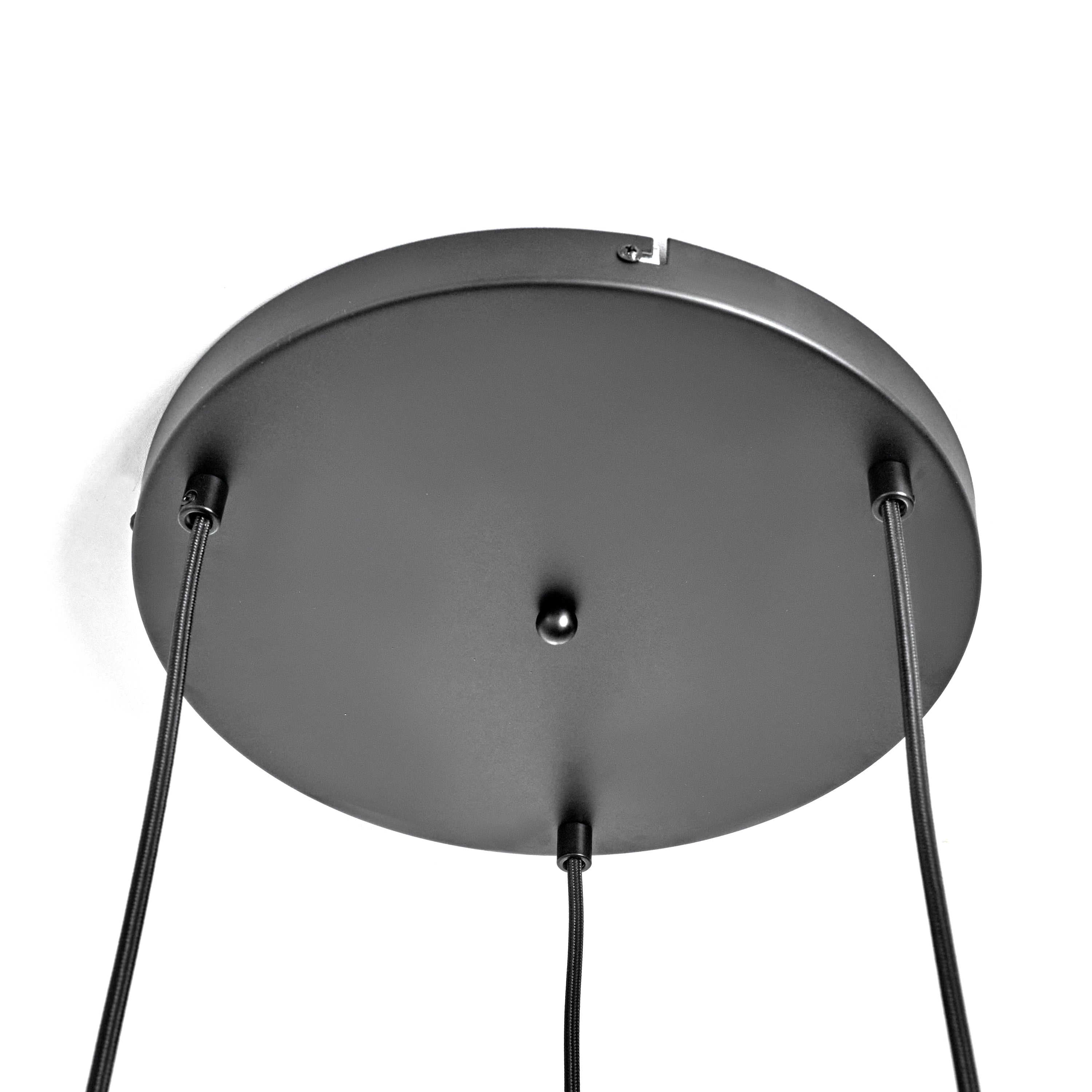 Lampa Wisząca 3-Punktowa Kule Szkło Dymione Czarna Industrialna Salon Jadalnia LED