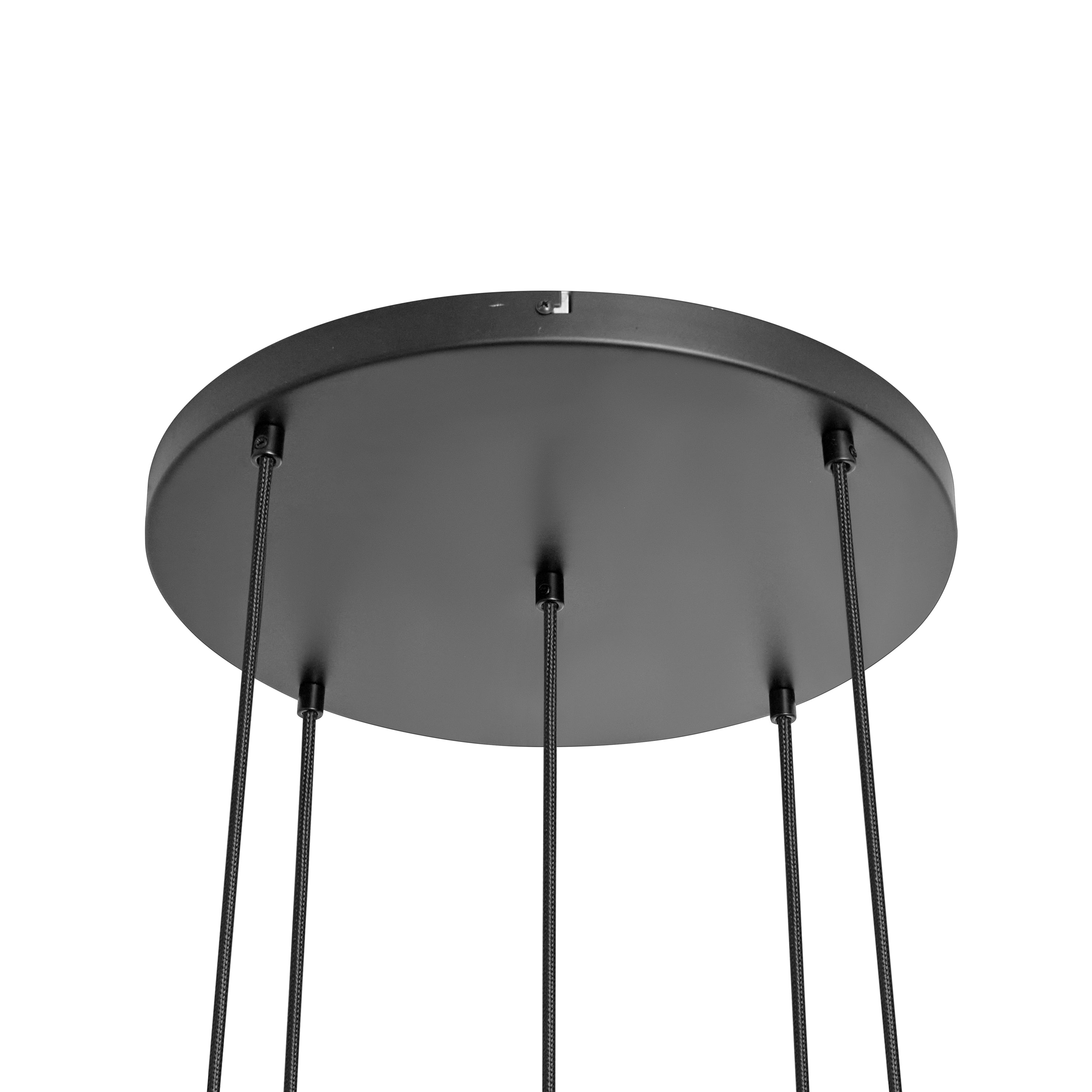 Lampa Wisząca 5-Punktowa Szklane Klosze Dymione Czarna Industrialna LED Salon Jadalnia