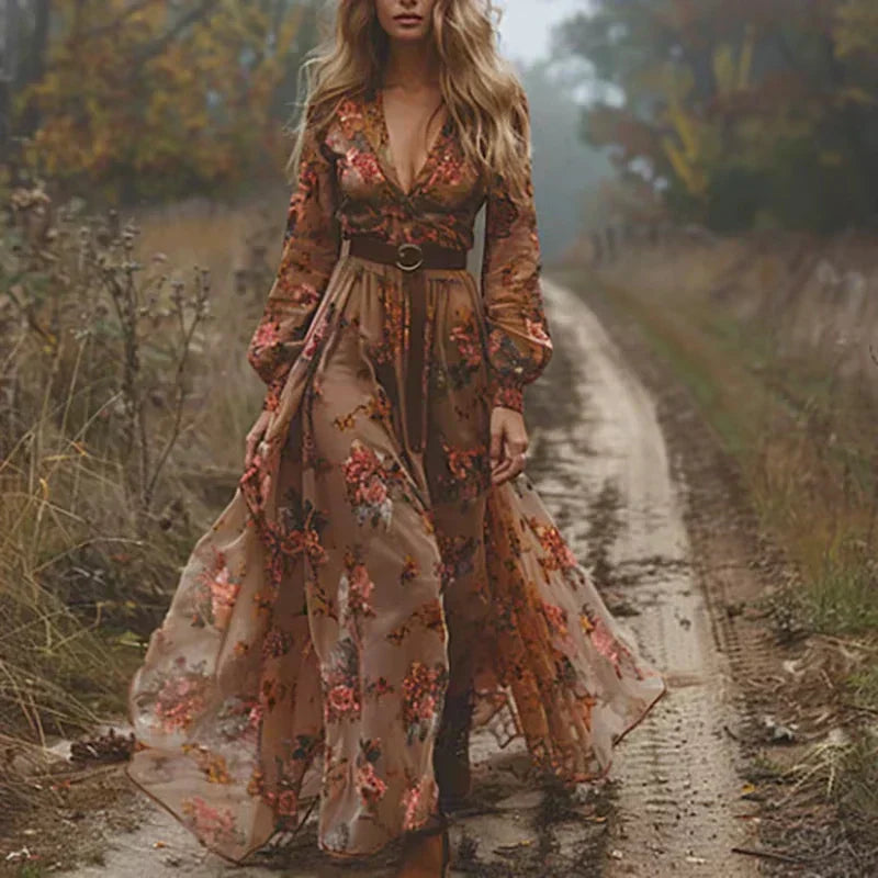 Eliana Sukienka Maxi Boho – Sukienka z Falbanami dla Kobiet, Styl Casual i Elegancki