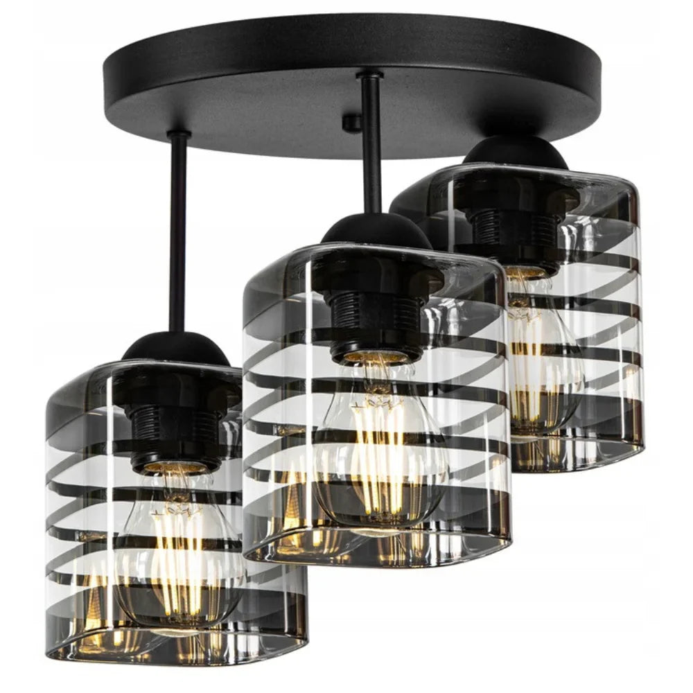 Lampa Sufitowa Industrialna 3-Punktowa „Glasstreep”
