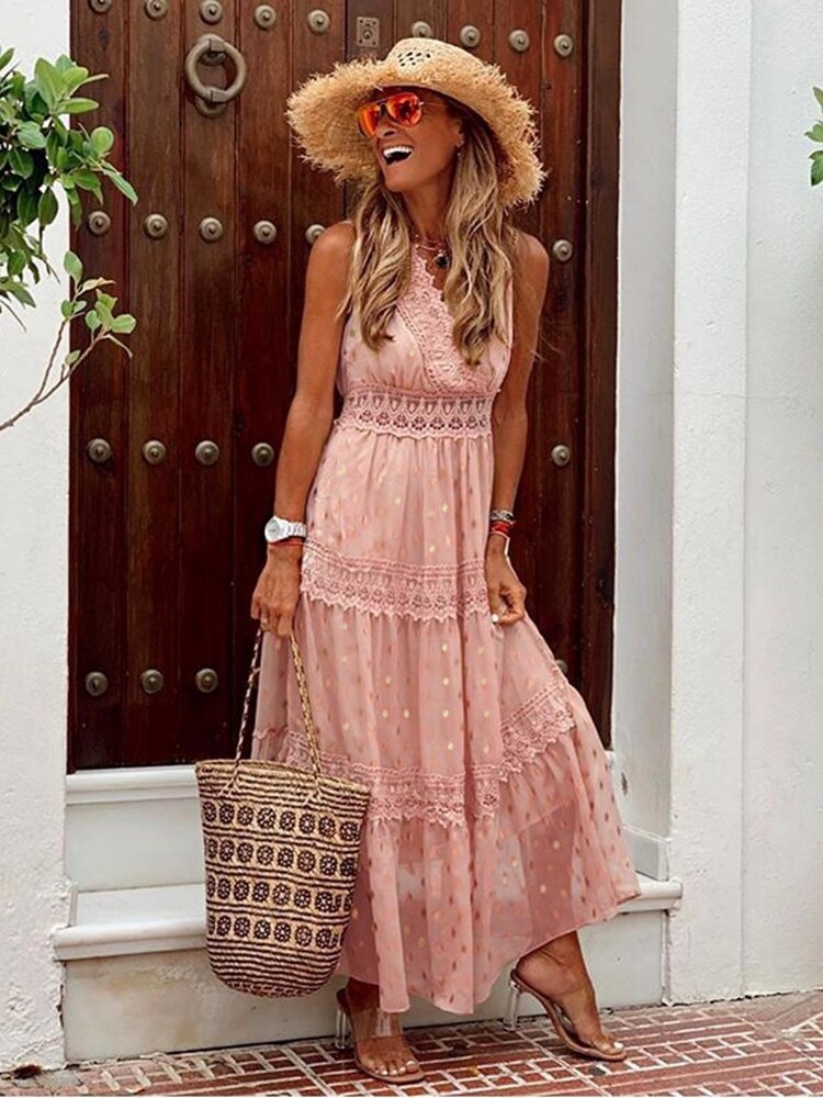 Ingrid Damska Sukienka Boho – Lekki Styl Ibiza z Eleganckim Krojem na Letnie Dni