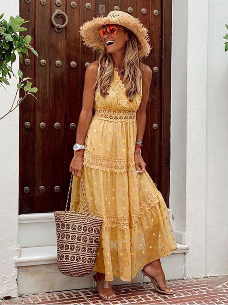 Ingrid Damska Sukienka Boho – Lekki Styl Ibiza z Eleganckim Krojem na Letnie Dni